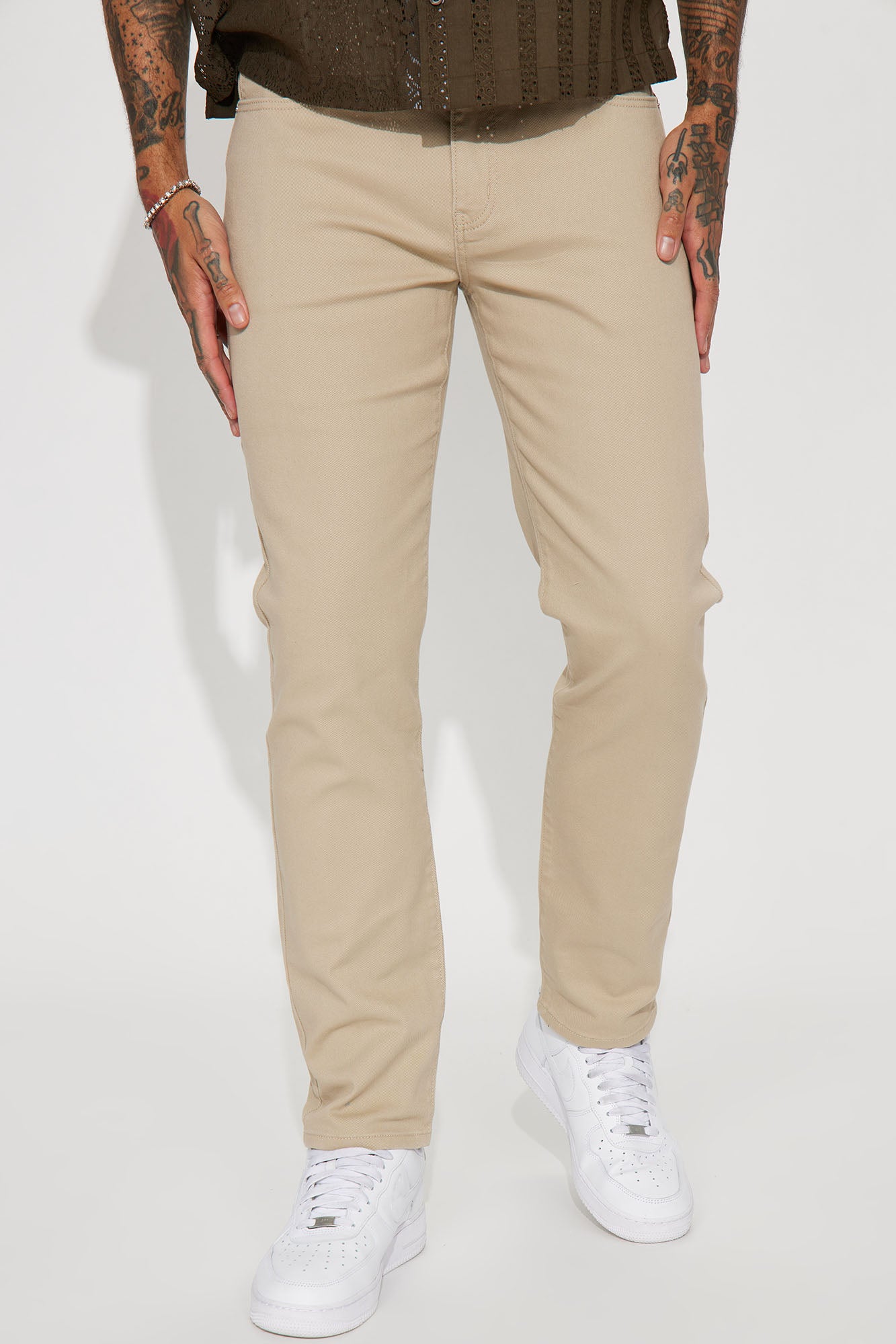 Mike Straight Jeans - Khaki