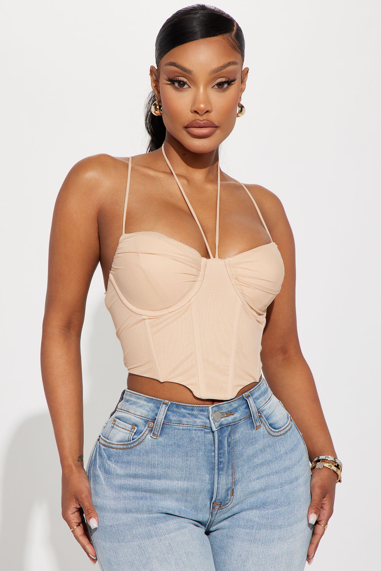 Mesh top sales beige