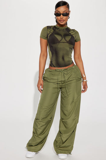 Tomboy Nylon Parachute Jogger - Olive, Fashion Nova, Pants