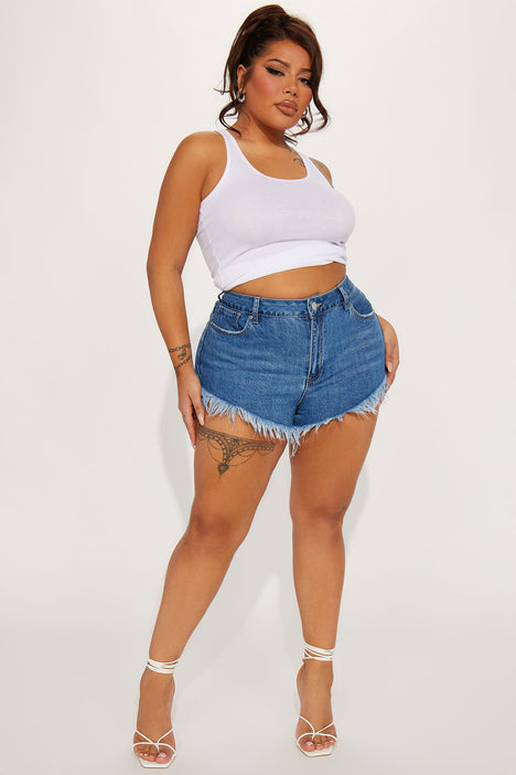 Fashion nova plus size top jean shorts