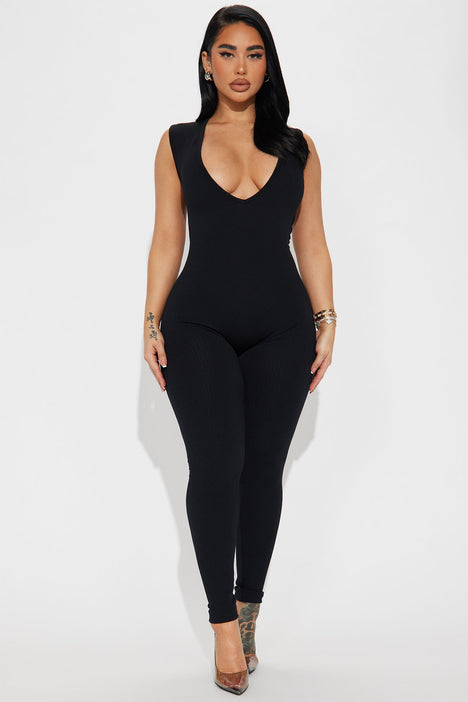 All black jumpsuit fashion nova hotsell