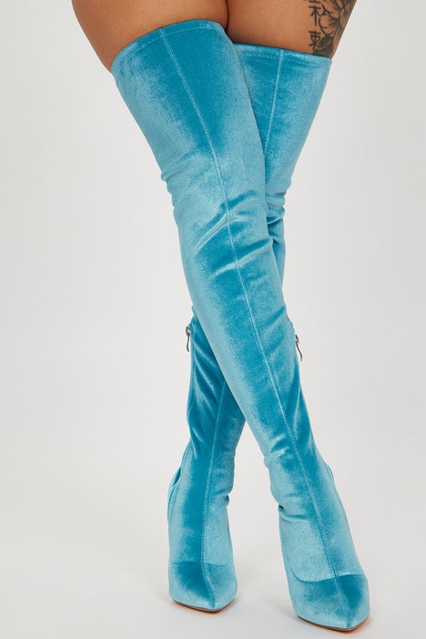 Tari Heeled Boots Teal