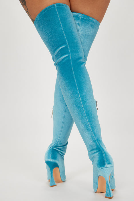 Tari Heeled Boots Teal