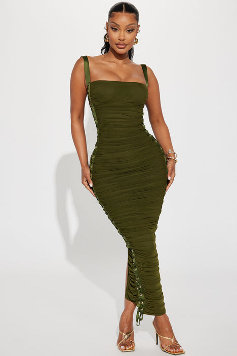 Fashion nova top olive dress
