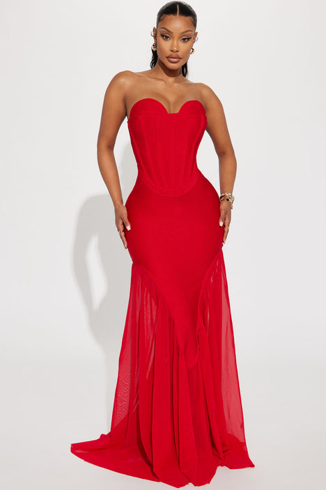 Ana Bandage Gown Red Fashion Nova Dresses Fashion Nova