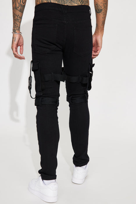 Skinny jeans with straps new arrivals