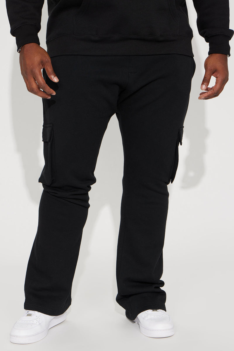 Tyson Cargo Skinny Flared Sweatpant - Black | Fashion Nova, Mens Fleece ...