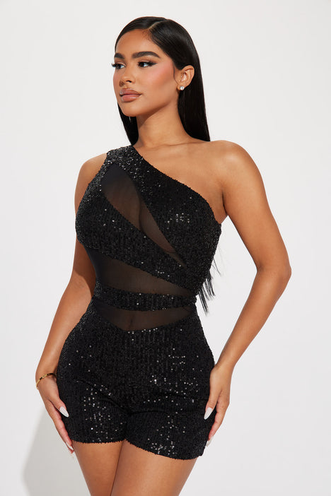 Black hot sale party romper
