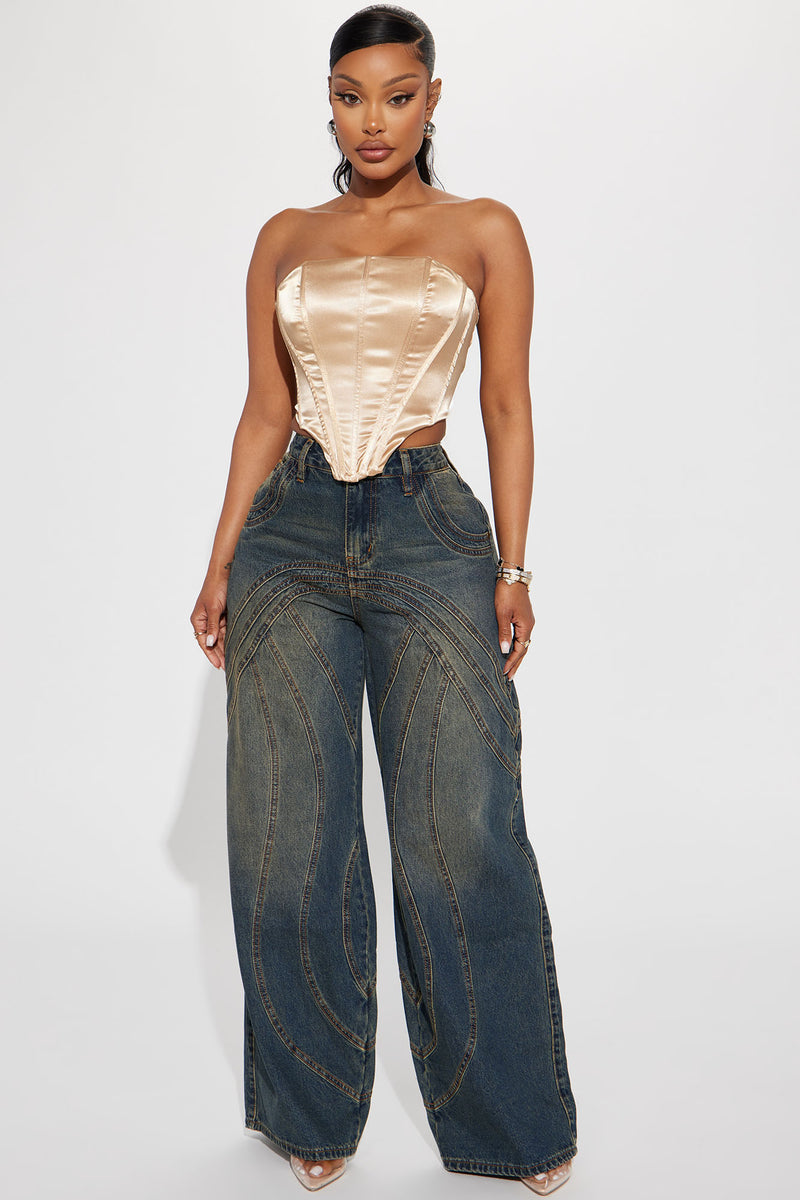 Happily Ever After Satin Corset Top - Champagne | Fashion Nova, Shirts ...