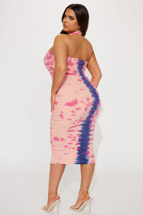 Tie dye tube shop dress fashion nova