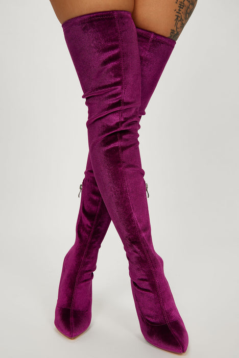 Burgundy heeled boots top