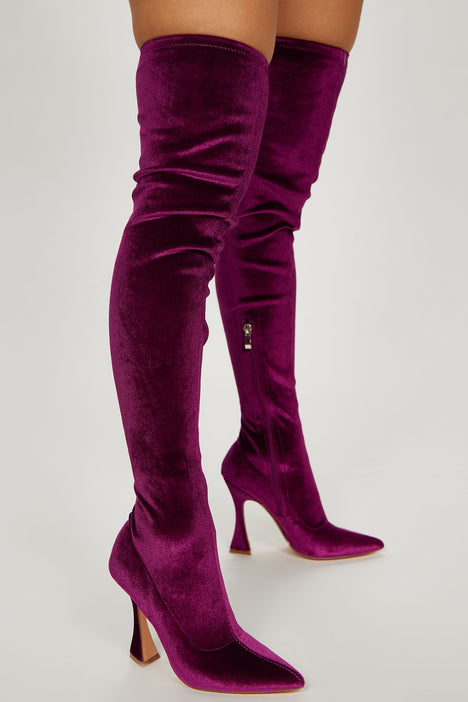 Burgundy heeled boots hotsell
