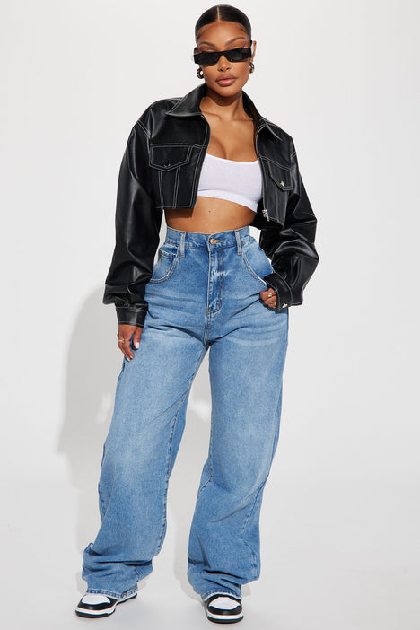 Teal cropped jacket online