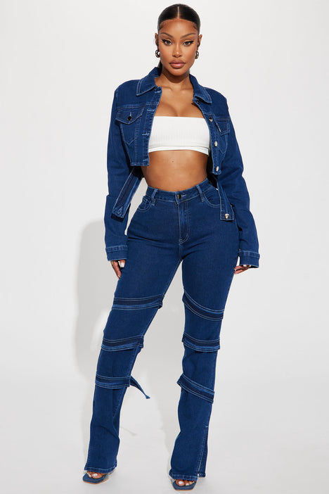 Waisted denim top jacket