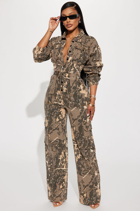 Lowkey Camouflage Cargo Jumpsuit Camouflage