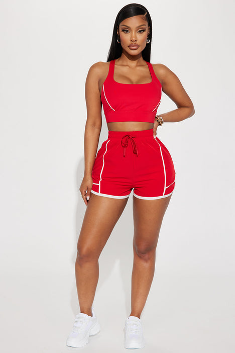 Speed Running Short Red Fashion Nova Nova Sport Bottoms