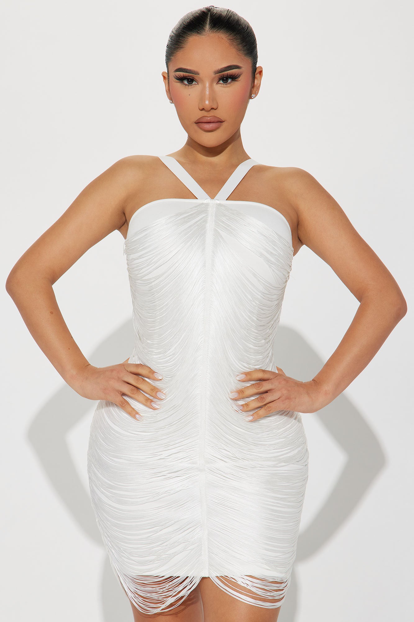 White fringe dress fashion nova 2025