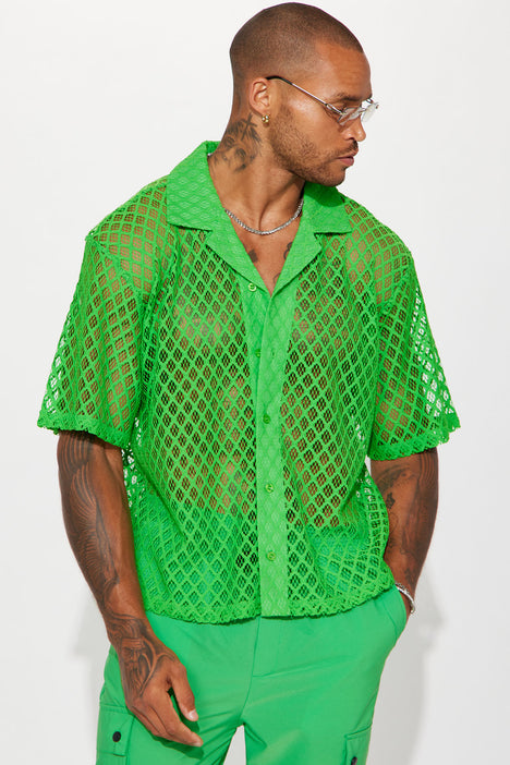 Green button up shirt discount