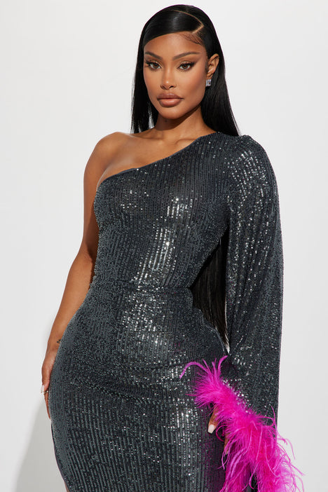Pink and hotsell black sequin dress