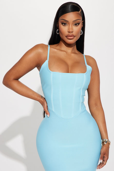 Powder blue clearance bandage dress