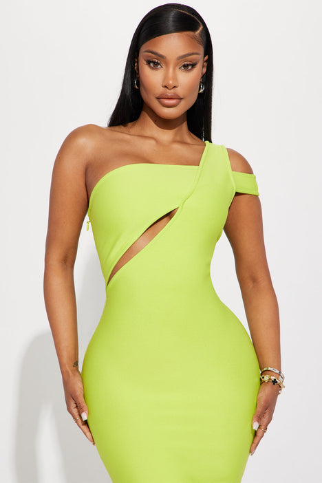 Lime green bandage hotsell dress