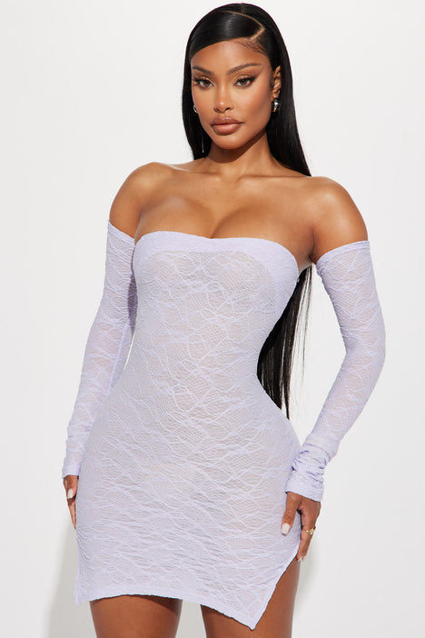 Delilah Textured Mini Dress Lavender Fashion Nova Dresses