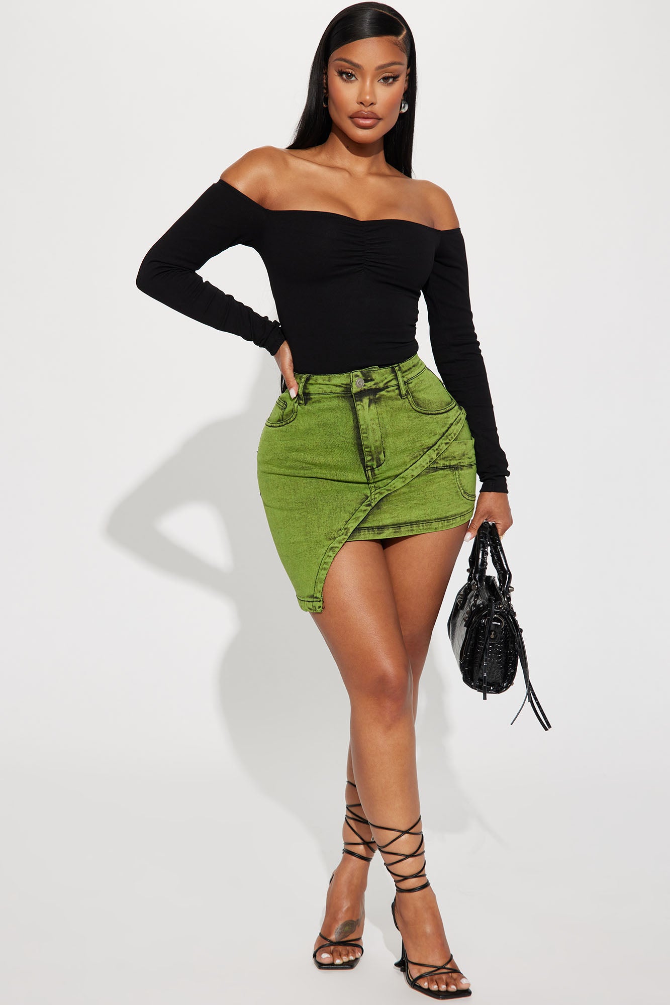 Mini Yeti to Party Long Sleeve Tee Shirt in Green Size 2 by Fashion Nova