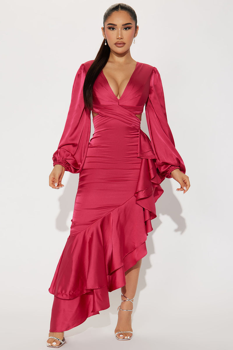 London Ruffle Maxi Dress - Raspberry | Fashion Nova, Dresses | Fashion Nova