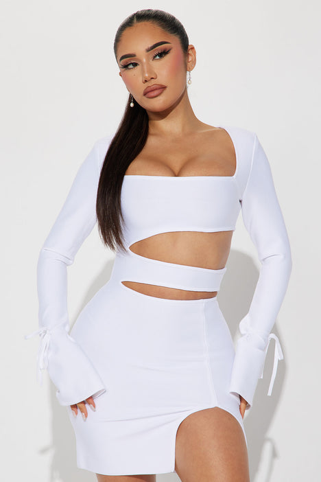Aurelia Bandage Mini Dress White Fashion Nova Dresses