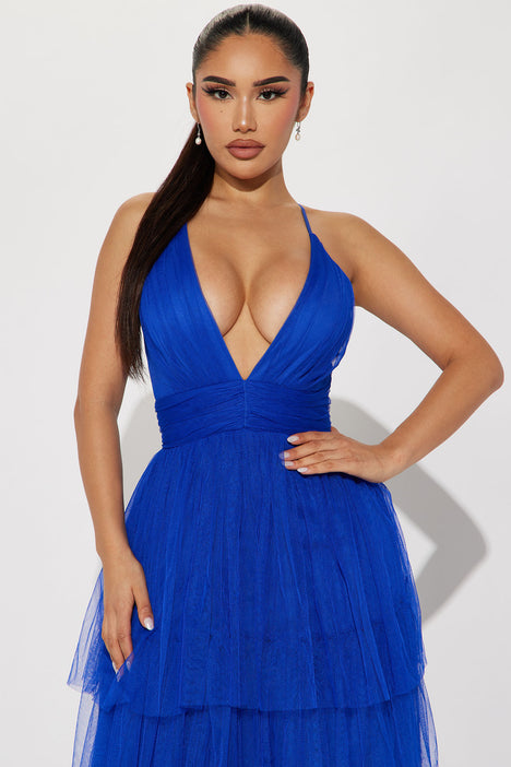 Svana Tulle Maxi Dress Royal