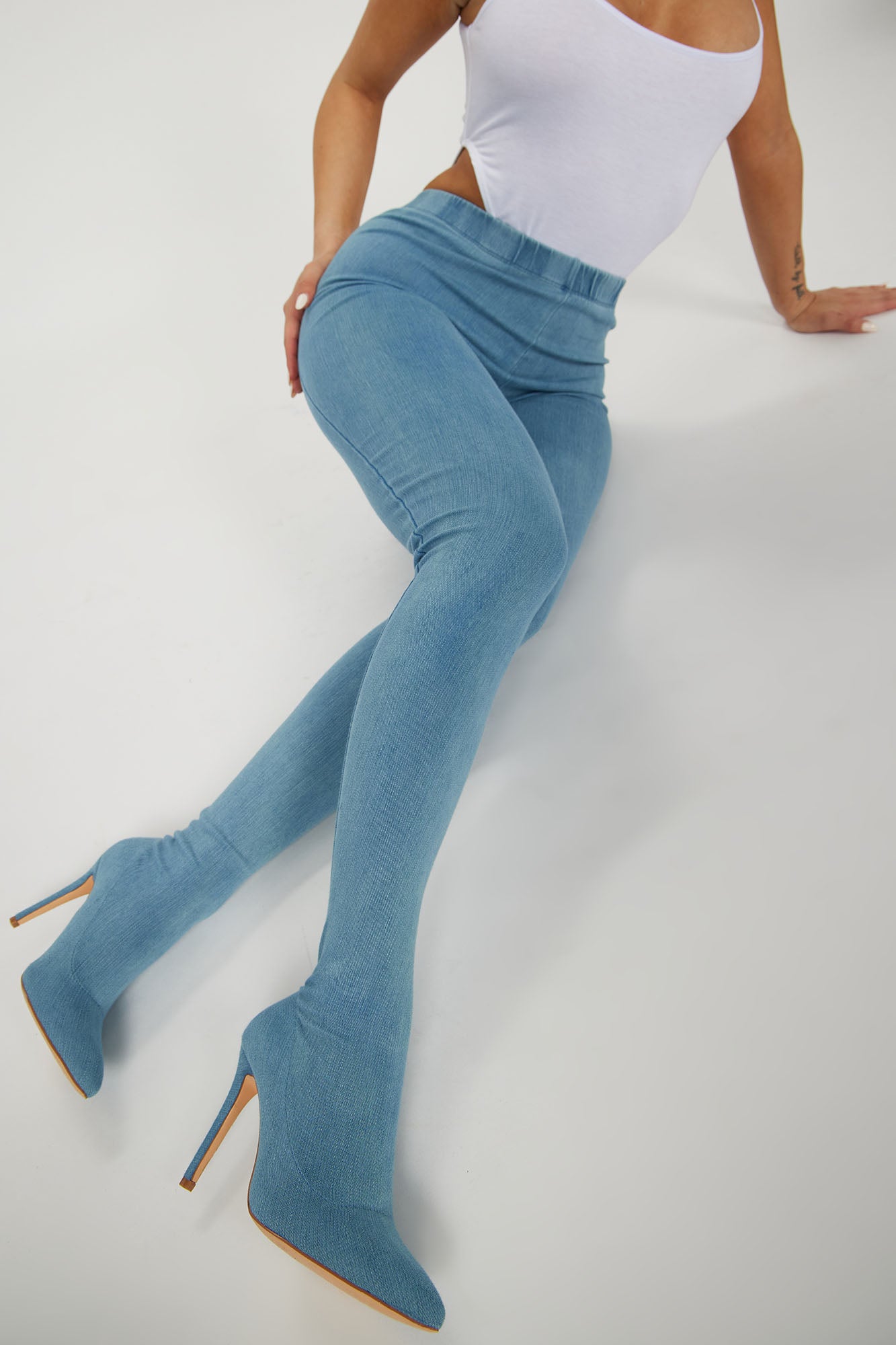 Possibilities Are Endless Pant Boots Denim Fashion Nova Shoes