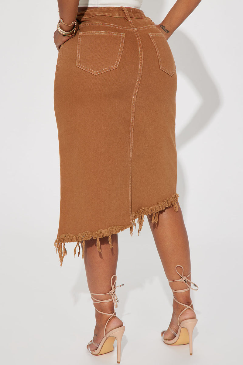 Ember Distressed Midi Skirt Khaki Fashion Nova, Skirts Fashion Nova
