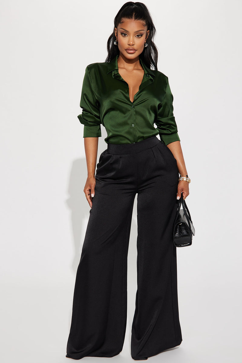 Feelin' Popular Satin Shirt - Green | Fashion Nova, Shirts & Blouses ...