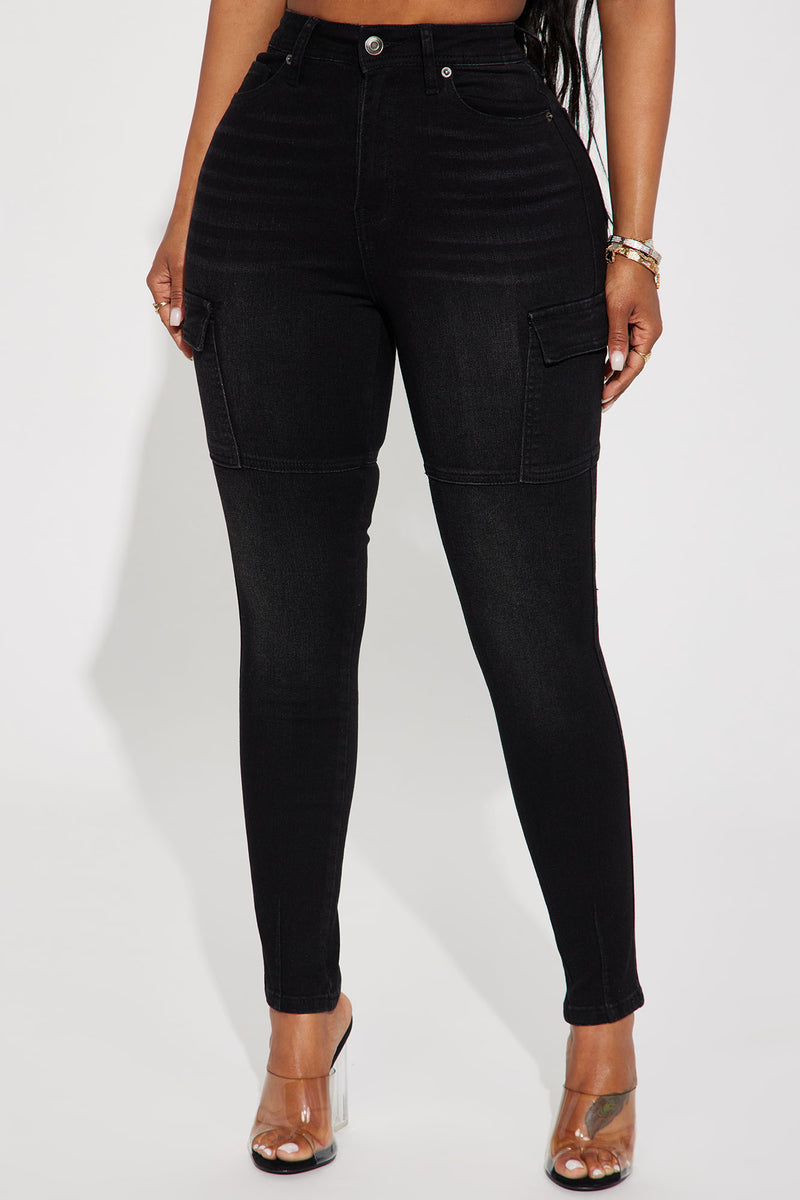 Always In Control Stretch Cargo Skinny Jean Black Fashion Nova, Jeans Fashion Nova
