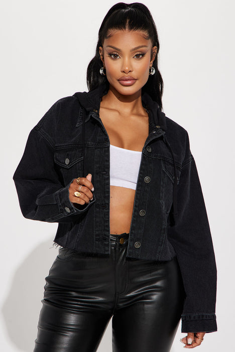 No Nonsense Detachable Hood Denim Jacket - Black Wash | Fashion 