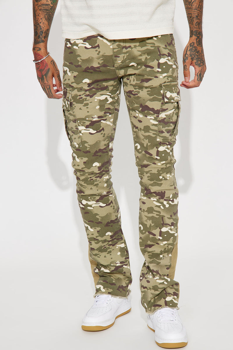 Really Rare Camo Skinny Flared Pants - Camouflage | Fashion Nova, Mens ...