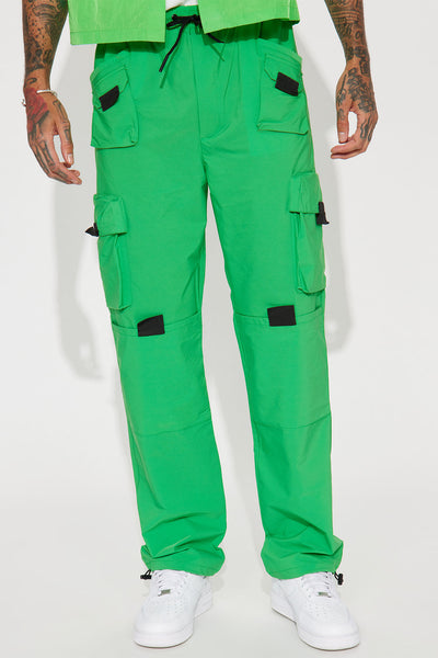 Fall Back Nylon Cargo Pants - Kelly Green, Fashion Nova, Mens Pants