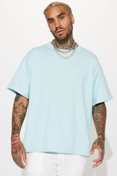 Essential Oversize Short Sleeve Tee Light Blue Fashion Nova