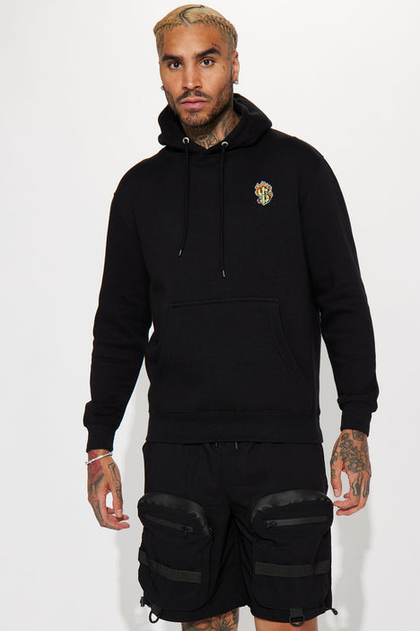 Hot Boy Embroidered Hoodie Black Fashion Nova Mens Fleece