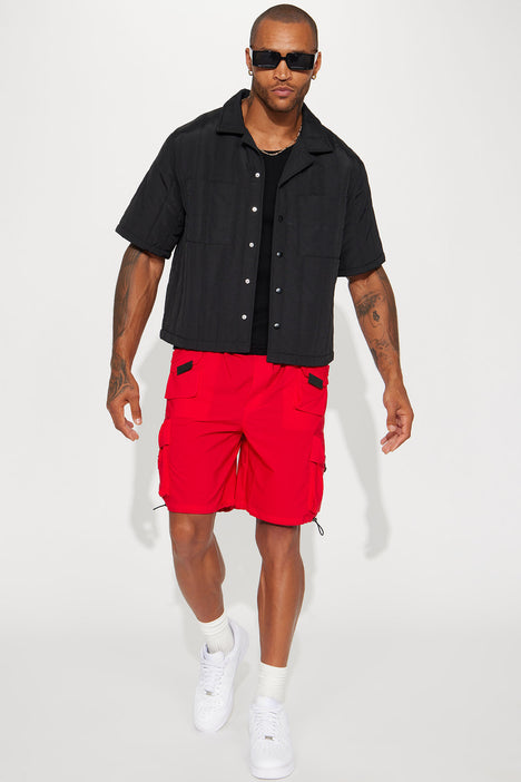 Red nylon 2025 shorts mens