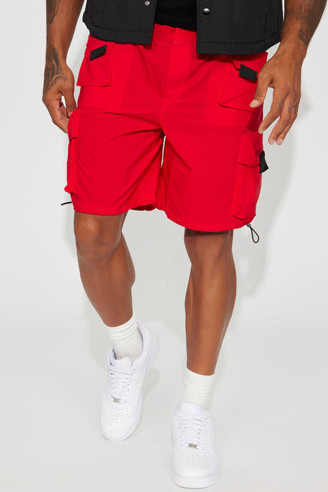 Fashion nova red shorts sales