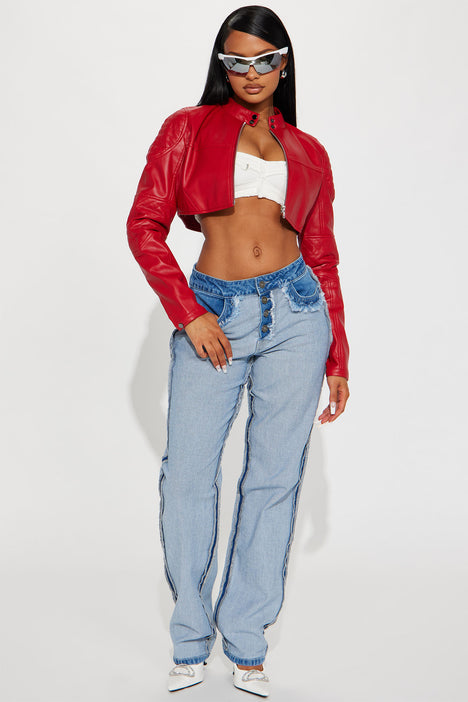 Cropped discount red jacket