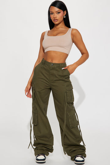 Amelia Oversized Cargo Pants Olive Fashion Nova Pants