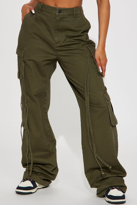 Tall Golden Hour Wide Leg Cargo Pant - Olive