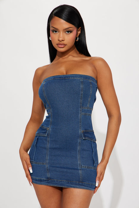Lisa Denim Mini Dress Blue Fashion Nova Dresses Fashion Nova