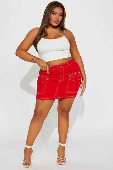 Plus size red skirt store 6x6