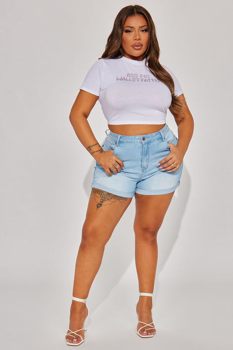Ass Fat Wallet Fatter Baby Tee White Fashion Nova Screens