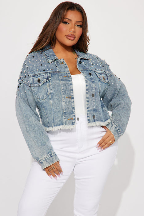 Got Bling Embellished Denim Jacket Medium Wash Fashion Nova