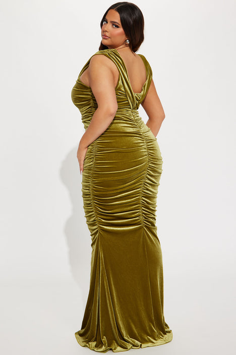 Chartreuse velvet deals dress