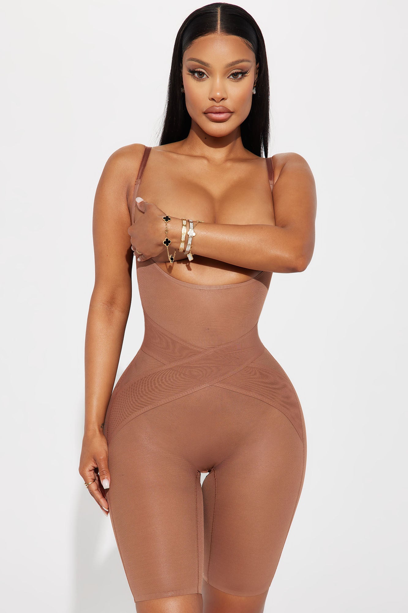 Exact Fit Power Mesh Shapewear Romper - Chocolate, Fashion Nova, Lingerie  & Sleepwear